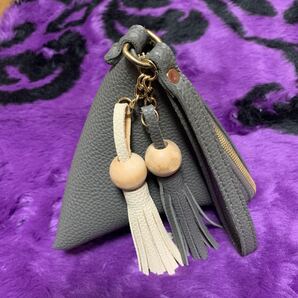 テトラポット型 三角形 ポーチ グレー 韓流バック※再値下げ