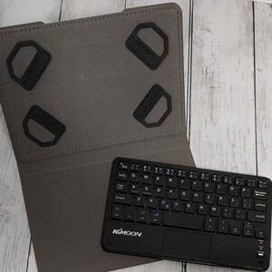 ワイヤレスキーボード 折りたたみ磁気PUレザーケース付き KKmoon 59キー