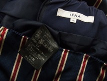 NT美品★イエナ*IENA★濃紺*赤系★ストライプ柄★ウエストタック入り★微艶タイトスカート★36号(Sサイズ*7号)★レディース_画像4