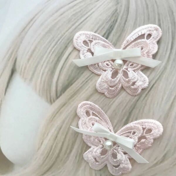 ヘアクリップ ロリィタ ヘアメ　量産型　ツインテール　韓国　蝶　バタフライ　蝶々