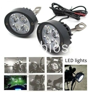 ZS026:TD15 汎用 バイク用 LED ヘッドライト 防水 LEDランプ フォグランプ 2個 セット 簡単取付 テール ミラ