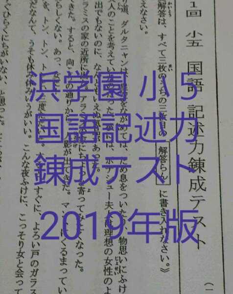 浜学園 小5 2019年 国語記述力錬成テスト 中学受験 難関 最難関