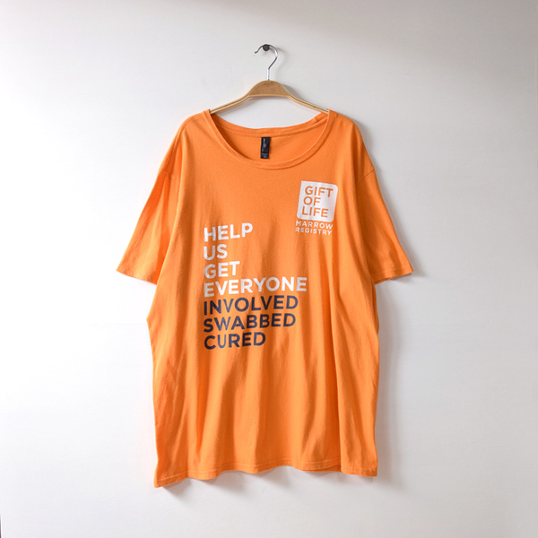 【送料無料】USA古着 GIFT OF LIFE ロゴプリント ビッグサイズ Tシャツ オーバーサイズ メンズ2XL オレンジ色 BB0155