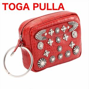 GWセール!6日まで★ TOGA PULLA トーガ プルラ ★ Metal leather pouch メタル レザー ポーチ ベルト コンチョ アーカイブ 人気完売品