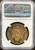 1869BB フランス 100フラン金貨 NGC MS61 ナポレオン三世 有冠 アンティーク コイン_画像4