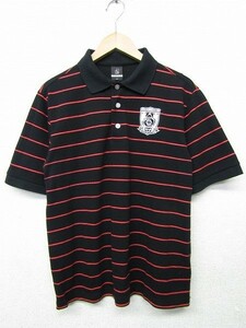 S1238:J.LEAGUE OFFICIAL GOODS Jリーグ urawa reds 浦和レッズ 半袖シャツ/黒/M/ポロシャツ ボーダーシャツ サッカー ：3