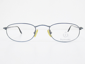 ∞【デッドストック】FACONNABLE ファッソナブル 眼鏡 メガネフレーム NY342 47[]21-136 メタル フルリム ブルー フランス製 □H8