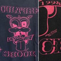 オールド RISK リスク 半袖 Tシャツ M 黒 ブラック ピンク CULTURE SHOCK カルチャーショック 1998 バンビ ヒゴヴィシャス パンク ロック _画像4