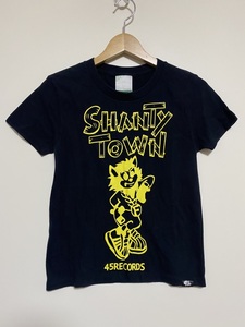  FIT NESS SHANTY TOWN 45RECORDS 半袖 Tシャツ 黒 ブラック プリントT 表記FREEサイズ SARA 日本製