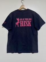 オールド RISK リスク 半袖 Tシャツ M 黒 ブラック ピンク CULTURE SHOCK カルチャーショック 1998 バンビ ヒゴヴィシャス パンク ロック _画像2