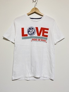 FIRST PARKING ファーストパーキング 半袖 Tシャツ サーフ サーフィン 白 ホワイト M かめ ロゴプリント LOVE WAVE62 