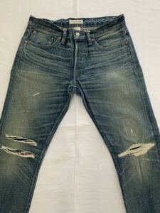 【送料無料】RON HERMAN DENIM ロンハーマンUSA製　W29×L32ダメージデニム 【STRAIGHT FIT】RHD02-MH-E01