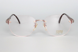 【新品・未使用】EMMANUELLE KHANH PARIS ツーポイント EK-9393 col.3A ピンクゴールド 56□17 135 MADE IN JAPAN H-5