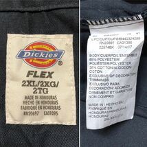 Dickies FLEX／ディッキーズ ワークシャツ メンズ 2XL 黒 半袖シャツ 大きいサイズ 刺繍 二つポケット アメカジ 作業着 USA古着 d_画像7