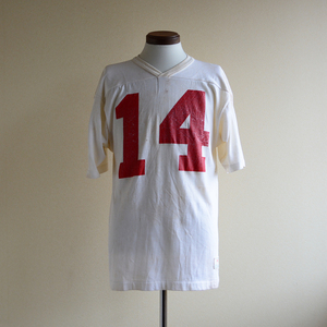 80s Champion ナンバリング フットボールTシャツ トリコタグ 白 M 雰囲気系 / チャンピオン ビンテージ 古着 USA