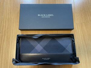 ★希少品★ 送料無料 定価22000円 BLACK LABEL CRESTBRIDGE◆長財布/レザー/BLK/チェック/ブラックレーベルクレストブリッジ