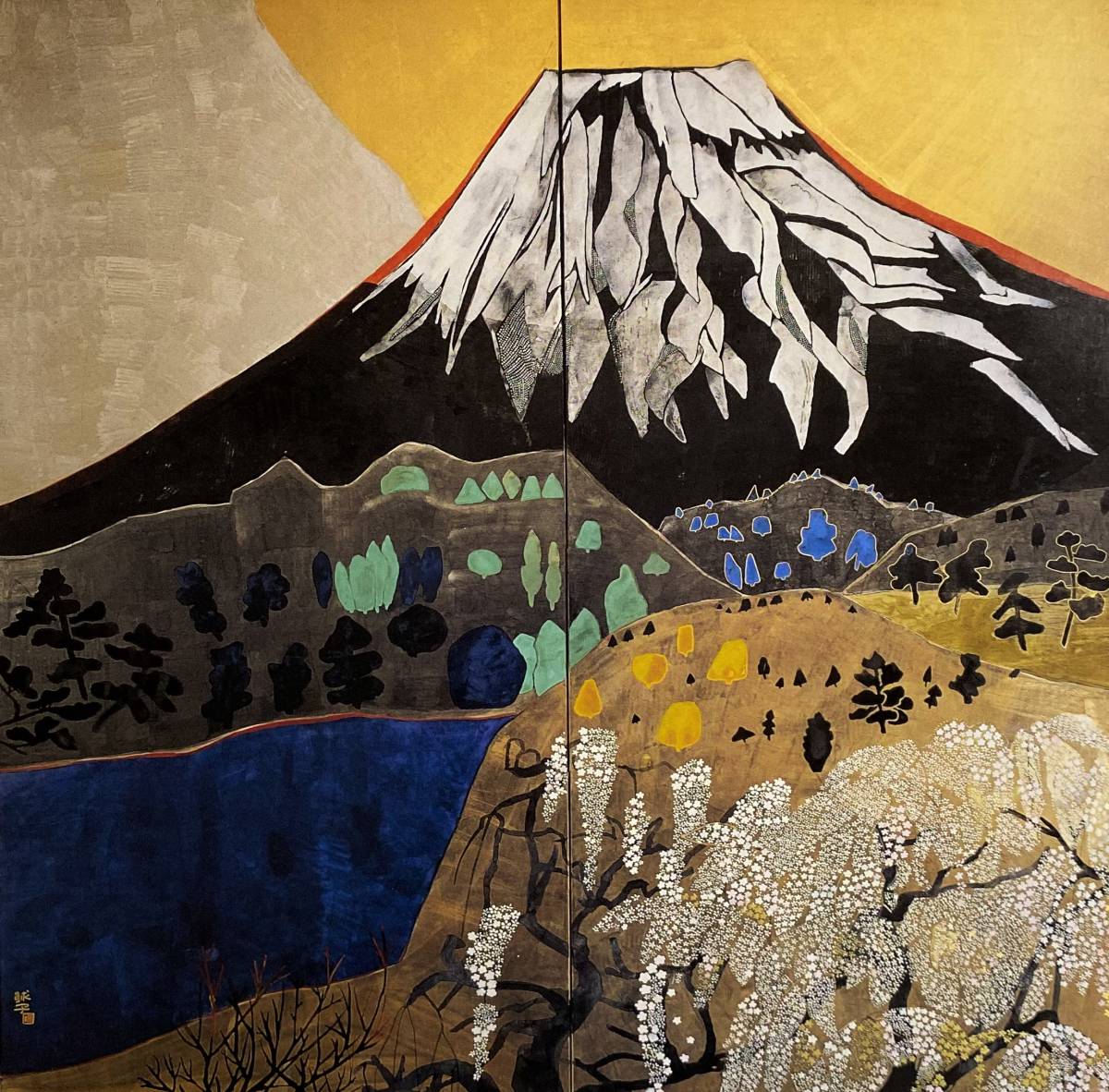 Tamako Kataoka, Monte Fuji (cerezos en flor) en primavera, Libro de arte raro, Viene con un nuevo marco de alta calidad., En buena condición, envío gratis, Cuadro, Pintura al óleo, Naturaleza, Pintura de paisaje