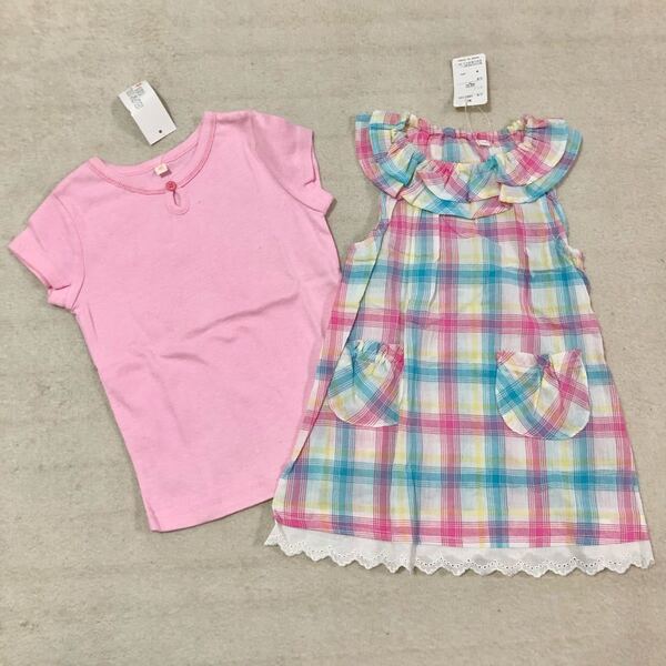 【セール!】 新品!90cm 2枚セット ワンピースTシャツまとめ売り