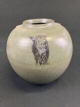 【1611】花瓶　壺　在銘あり 和風雑貨 和小物 床の間 つぼ 美品　インテリア フラワーベース_画像1