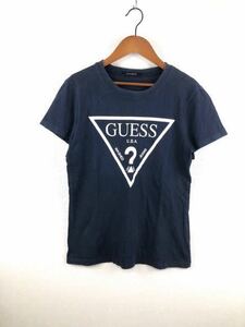 GUESS ゲス レディース 半袖 Tシャツ ネイビー Lサイズ 大きいサイズ ロゴ プリント Tシャツ カジュアル Tシャツ 紺 シンプル