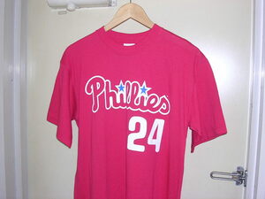 美品 90s 00s Majestic MLB Philadelphia Phillies #24 LIEBERTHAL Tシャツ M vintage old フィリーズ ナンバリング