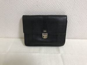 本物バリーBALLY本革レザークラッチバッグビジネスセカンドバック黒ブラックトラベルケース旅行メンズレディース