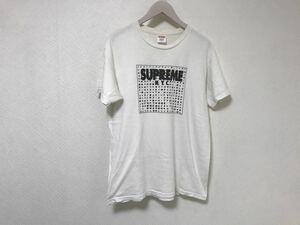 本物シュプリームsupremeプリントコットン半袖Tシャツ白ホワイト旅行トラベルビジネスメンズMアメリカ製ストリート