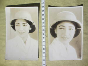  ”水の江瀧子”さん、２枚 　戦前の古絵葉書　SSK 松竹少女歌劇：ブロマイド 1930年代のお品です。　