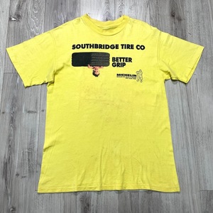 ヴィンテージ　古着 MICHELIN ミシュラン 企業Tシャツ SOUTHBRIDGE TIRE CO 黄 70年～80年代