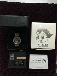 時計◎激レア◎ASTRO BOY アストロボーイ☆4999個限定☆フロントスケルトン☆手巻き時計☆鉄腕アトム☆手塚治虫☆2001☆USED☆