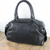 CHANEL COCO MARC CHARM LEATHER BOSTON BAG MADE IN ITALY/シャネルココマークチャームワイルドステッチレザーボストンバッグ_画像3