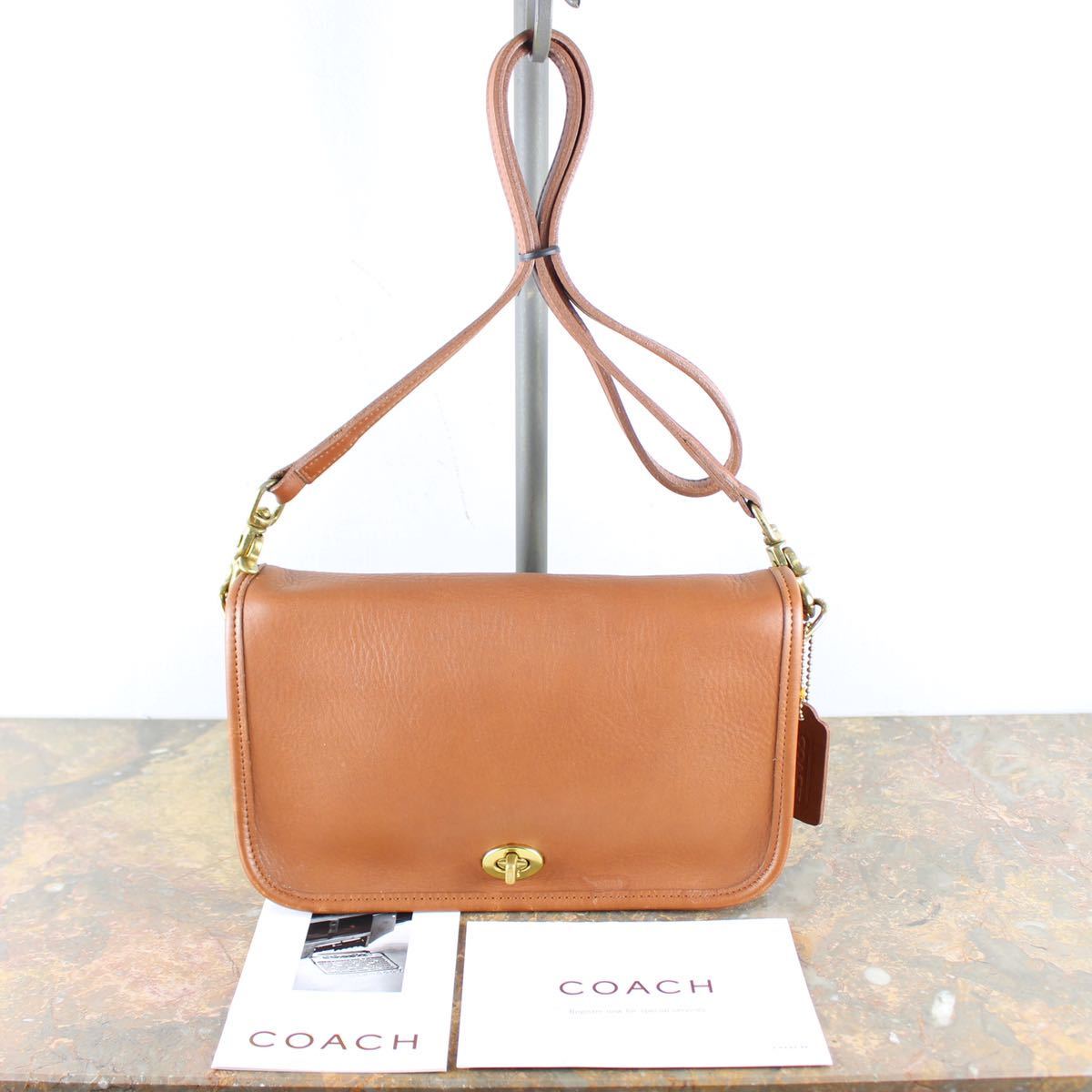 コーチ ＣＯＡＣＨ ショルダーバッグ ターンロック 茶色 ミニ レザー