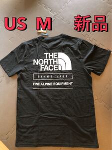 新品 ノースフェイス メンズTシャツ 限定 ハーフドームロゴ 黒 THE NORTH FACE 半袖Tシャツ M ブラック
