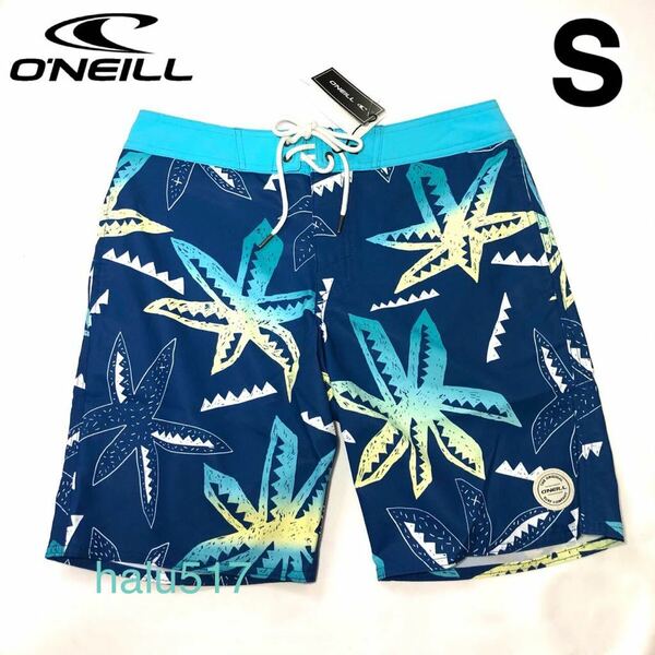 【新品】O'NEILL オニール メンズ ボードショーツ サーフパンツ 海パン ハーフパンツ ショートパンツ 水着 プリント柄 ブルー S 28インチ