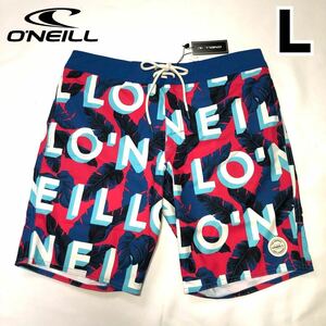 【新品】O'NEILL オニール メンズ ボードショーツ サーフパンツ 海パン ハーフパンツ ショートパンツ 水着 ロゴ柄 トリコロール 32インチ L