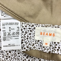 BEAMS ビームス M メンズ 男性 テーパードクロップドチノパンツ ストレッチ 無地 ウエスト内側に花柄 綿×ポリウレタン ベージュカーキ_画像3