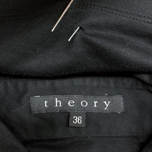 Theory セオリー 36 メンズ 男性 プルオーバーシャツカットソー Tシャツ生地 前立て裏にストライプ 長袖 綿100% コットン ブラック 黒_画像3