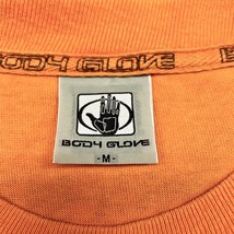 BODY GLOVE ボディグローブ M メンズ Tシャツ カットソー 両面プリント ロゴ 英字 ヤシの木 ハート 丸首 半袖 綿100% コットン オレンジ_画像3