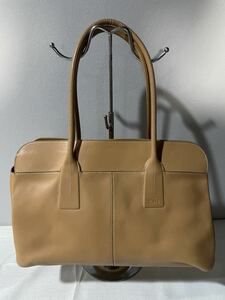  genuine article Tod's original leather all leather handbag Brown tea color lady's business work commuting going to school 