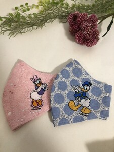 コットンレース 刺繍立体インナーカバー2枚セット