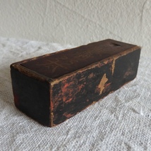 アンティーク スライド蓋 木製 塗 小箱 木箱 時代物 古道具 レトロ ヴィンテージ_画像2