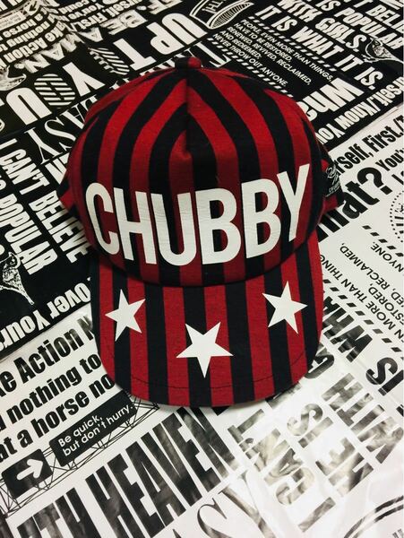 CHUBBYGANG★ストライプ ロゴキャップ 帽子 ヒスミニ チャビー好き★