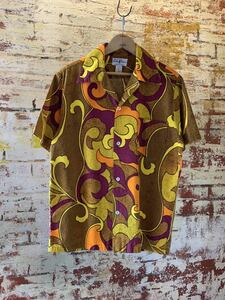 60s Hukilau Fashions HAWAIIAN SHIRT ALOHA SHIRT ヴィンテージ ビンテージ ハワイアンシャツ アロハシャツ 開襟シャツ 50s 送料無料