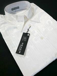 新品 SALE!! 特別価格!! 送料無料 GENCA ジェンカ レギュラーカラー ドレスシャツ 46 Mサイズ ゆったり カジュアル 衣装 日本製 671-6040 