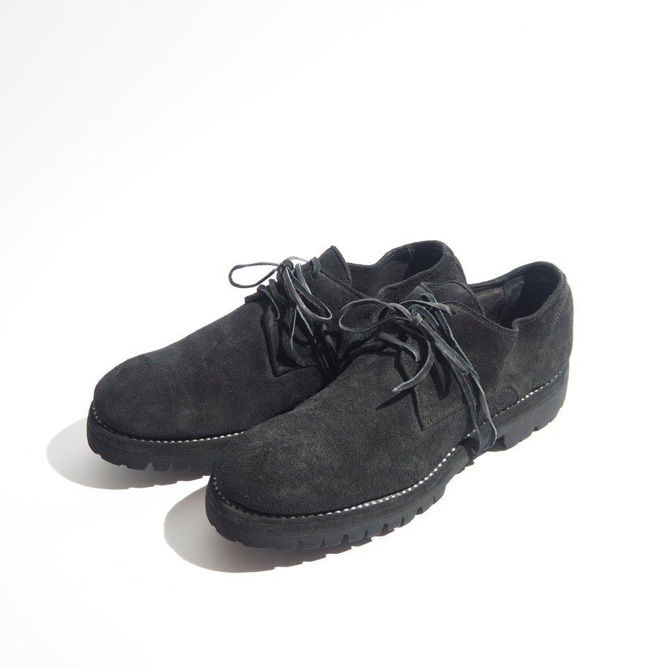 R1861P　▼GUIDI グイディ▼　792V HORSE REVERSE ホース スエード ダービーシューズ ブラック 42(26cm) / レザーシューズ 黒 mks_サムネイル画像2