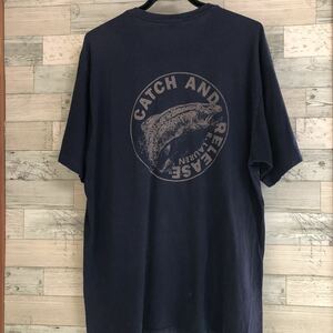 90s USA製 Polo Ralph Lauren POLO SPORT ラルフローレン ポロスポーツ CATCH AND RELEASE サカナ プリント ポケット 半袖Tシャツ