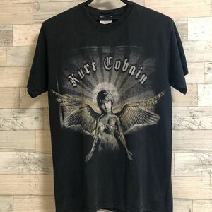 90s Kurt Cobain Nirvana ニルヴァーナ カートコバーン 染み込み プリント ビンテージ 半袖Tシャツ