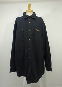 Carhartt カーハート ダック地 ワークシャツ ジャケット 裏地 チェック ネルライナー メンズ ビッグサイズ (3XL) 黒 ●E-510
