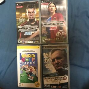 PSP スポーツソフト4本セット販売!みんなのGOLF/プロサッカークラブをつくろう6/ウイニングイレブン2008.2009