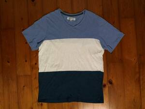 *THE SHOP TK* short sleeves T-shirt cotton T-shirt M blue white navy blue 